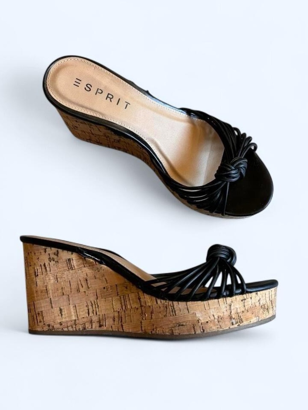 Esprit Black Wedge Sandals